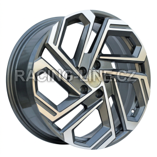 Alu kola Racing Line FBX345, 19x7.5 5x114.3 ET51, šedivá + leštění (zátěžová)