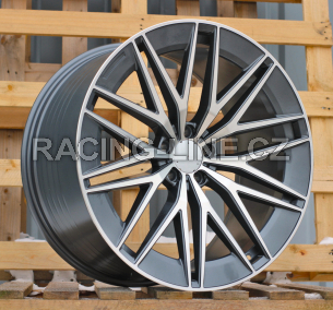Alu kola Racing Line FBX387, 22x10 5x112 ET55, šedivá + leštění (zátěžová)