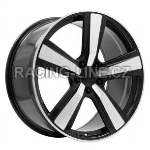 Alu kola Racing Line FC021, 22x11.5 5x130 ET61, černá + leštění (zátěžová)