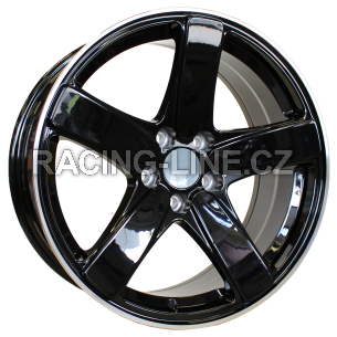 Alu kola Racing Line FE023, 21x10 5x112 ET19, Černá + leštěný límec