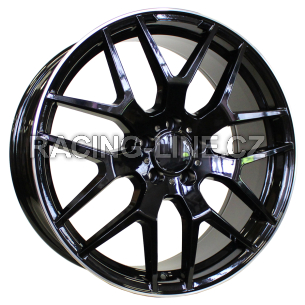 Alu kola Racing Line FE115, 20x8.5 5x112 ET53, Černá + leštěný límec