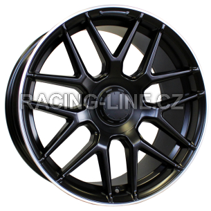 Alu kola Racing Line FE115, 21x10 5x112 ET52, Černá matná + leštěný límec