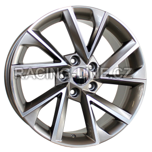 Alu kola Racing Line FE181, 18x7.5 5x112 ET43, šedivá + leštění