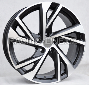 Alu kola Racing Line FE183, 18x8 5x108 ET45, černá matná + leštění