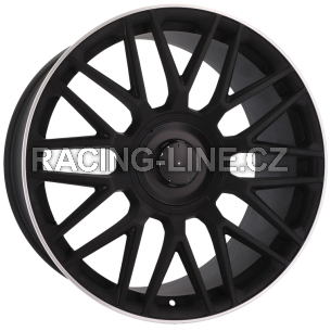 Alu kola Racing Line FE230, 20x9.5 5x112 ET38, Černá matná + leštěný límec