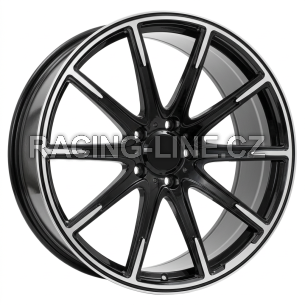 Alu kola Racing Line FMB23, 22x10 5x130 ET30, černá + leštění (zátěžová)