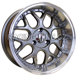 Alu kola Racing Line FR762, 16x7 3x112 ET30, šedivá + leštěný límec