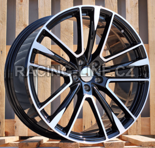 Alu kola Racing Line H1005, 21x10 5x114.3 ET42, černá + leštění (zátěžová)