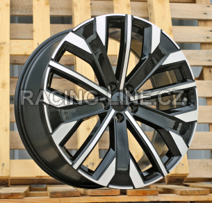 Alu kola Racing Line H3460F, 21x8.5 5x108 ET49.5, černá + leštění (zátěžová)