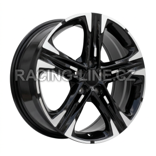 Alu kola Racing Line H3482F, 18x7.5 5x114.3 ET50.5, černá + leštění