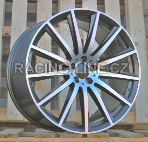 Alu kola Racing Line H3524F, 21x10 5x112 ET44, šedivá + leštění (zátěžová)