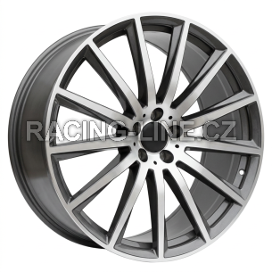 Alu kola Racing Line H3524F, 21x10 5x112 ET44, šedivá + leštění (zátěžová)