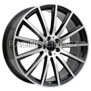 Alu kola Racing Line H3524F, 22x9.5 5x112 ET45, černá + leštění (zátěžová)