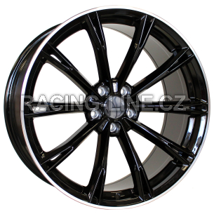 Alu kola Racing Line H5060, 21x9 5x112 ET30, Černá + leštěný límec