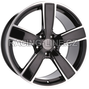 Alu kola Racing Line H5082, 22x11 5x130 ET58, černá + leštění