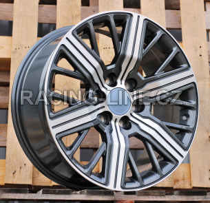 Alu kola Racing Line H965D, 20x8.5 6x139.7 ET25, šedivá + leštění (zátěžová)