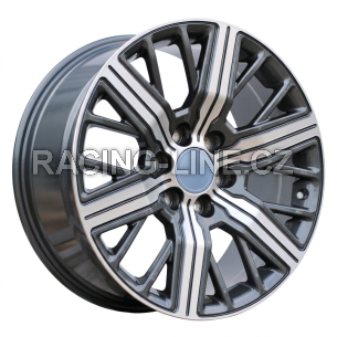 Alu kola Racing Line H965D, 20x8.5 6x139.7 ET25, šedivá + leštění (zátěžová)