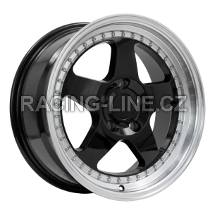 Alu kola Racing Line HE750, 17x8 5x120 ET34, černá + leštěný límec