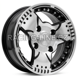 Alu kola Racing Line HE998, 12x5 4x114.3 ET-20, černá + leštění