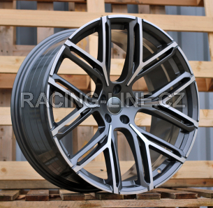 Alu kola Racing Line HF736, 22x10 5x112 ET18, šedivá + leštění (zátěžová)