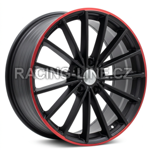 Alu kola Racing Line I0383, 19x8 5x112 ET45, černá matná + červený límec (zátěžová)