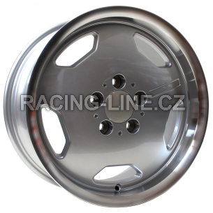 Alu kola Racing Line I5270, 16x7.5 5x112 ET35, stříbrná + leštěný límec