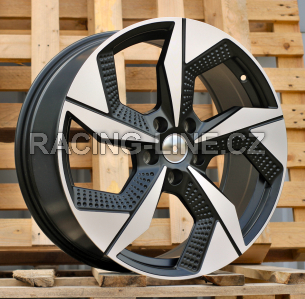 Alu kola Racing Line I5637, 18x7.5 5x114.3 ET50, černá matná + leštění