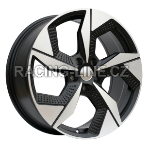 Alu kola Racing Line I5637, 18x7.5 5x114.3 ET50, černá matná + leštění