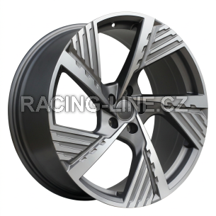 Alu kola Racing Line I5639, 22x9.5 5x112 ET36, šedivá matná + leštění (zátěžová)