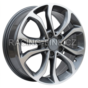 Alu kola Racing Line I7044, 17x7 5x112 ET48.5, šedivá + leštění