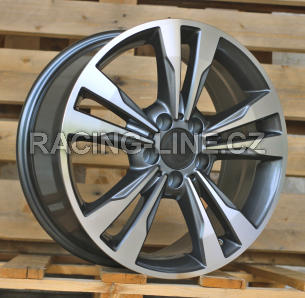 Alu kola Racing Line I7081, 17x7.5 5x112 ET45, šedivá + leštění
