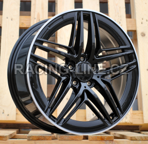 Alu kola Racing Line IN3517F, 19x8 5x112 ET52, černá + leštěný límec (zátěžová)