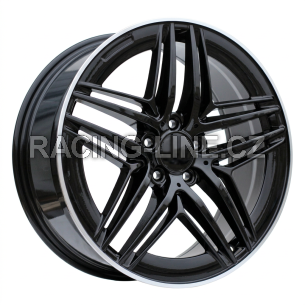 Alu kola Racing Line IN3517F, 19x8 5x112 ET52, černá + leštěný límec (zátěžová)