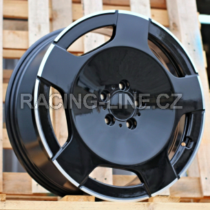 Alu kola Racing Line IN3518F, 19x8 5x112 ET52, černá + leštěný límec