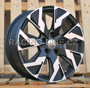 Alu kola Racing Line IN3521F, 17x7 5x114.3 ET45, černá matná + leštění