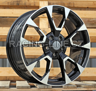 Alu kola Racing Line IN3639F, 18x7.5 5x108 ET50, černá + leštění