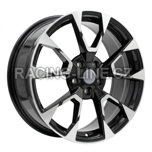 Alu kola Racing Line IN3639F, 18x7.5 5x108 ET50, černá + leštění