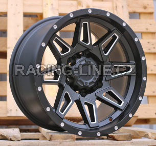 Alu kola Racing Line JT212, 16x8.5 6x139.7 ET, černá + leštění (zátěžová)