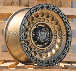 Alu kola Racing Line JT220, 17x9 6x139.7 ET, bronzová + leštěný límec