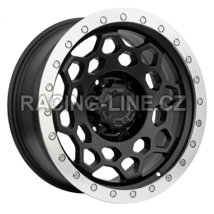 Alu kola Racing Line JT240, 17x8.5 6x139.7 ET, černá matná + leštěný límec