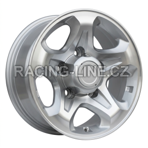 Alu kola Racing Line JT296, 16x7 5x150 ET, stříbrná + leštění