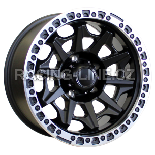 Alu kola Racing Line L2174, 18x9 6x114.3 ET12, černá matná + leštěný límec