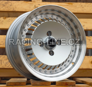 Alu kola Racing Line L475, 13x6 4x100 ET20, stříbrná + leštěný límec