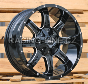 Alu kola Racing Line L9012, 20x9 10x139 ET, černá + leštění (zátěžová)