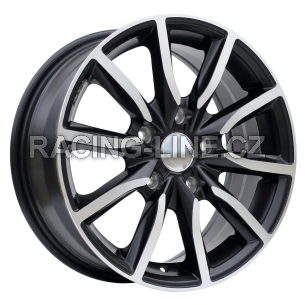 Alu kola Racing Line LU263, 15x6.5 5x114.3 ET40, černá matná + leštění