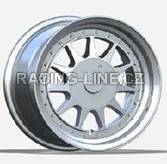 Alu kola Racing Line LU596, 15x7.5 4x100 ET20, stříbrná + leštěný límec