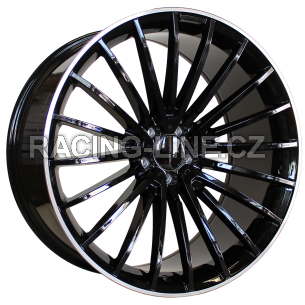 Alu kola Racing Line MR532, 20x9.5 5x112 ET38, Černá + leštěný límec