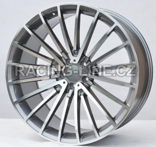 Alu kola Racing Line MR532, 22x9 5x112 ET32, šedivá + leštění (zátěžová)
