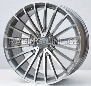 Alu kola Racing Line MR532, 22x9 5x112 ET32, šedivá + leštění