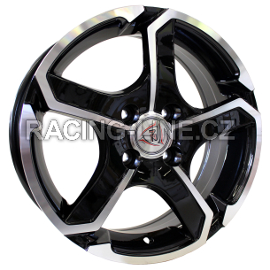 Alu kola Racing Line SH665, 14x5.5 4x114.3 ET35, černá + leštění